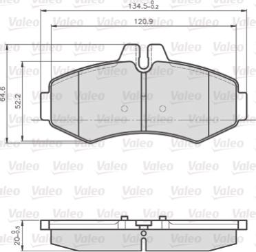 Valeo 872022 - Kit pastiglie freno, Freno a disco autozon.pro