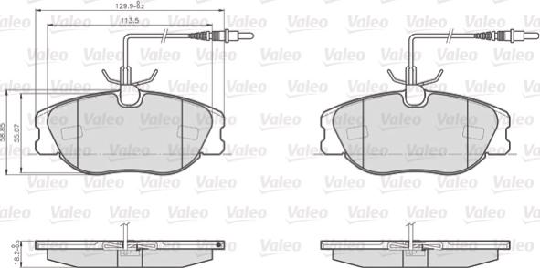 Valeo 872801 - Kit pastiglie freno, Freno a disco autozon.pro