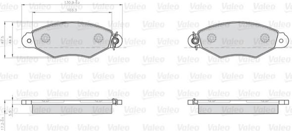 Valeo 872807 - Kit pastiglie freno, Freno a disco autozon.pro