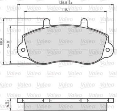 Valeo 872302 - Kit pastiglie freno, Freno a disco autozon.pro