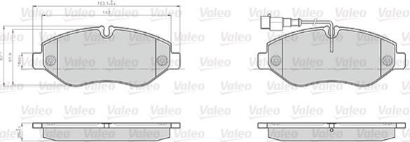 Valeo 872230 - Kit pastiglie freno, Freno a disco autozon.pro