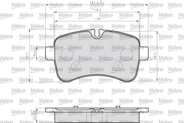 Valeo 872232 - Kit pastiglie freno, Freno a disco autozon.pro