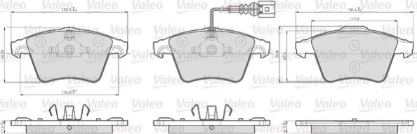 Valeo 872746 - Kit pastiglie freno, Freno a disco autozon.pro