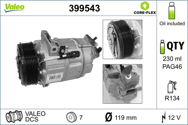 Valeo 399543 - Compressore, Climatizzatore autozon.pro