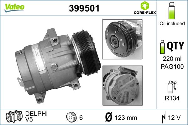 Valeo 399501 - Compressore, Climatizzatore autozon.pro