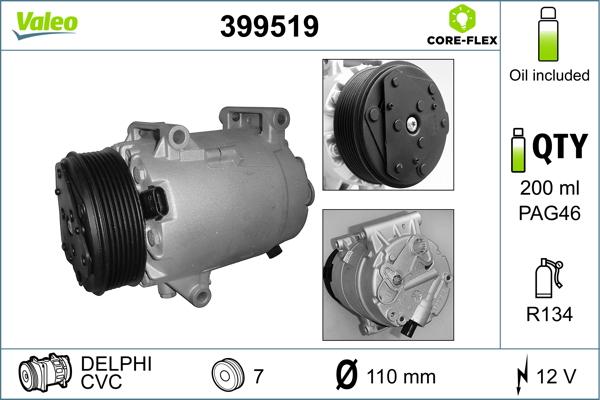 Valeo 399519 - Compressore, Climatizzatore autozon.pro