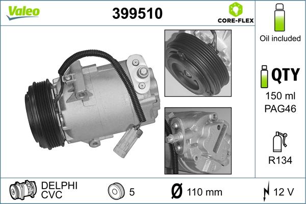 Valeo 399510 - Compressore, Climatizzatore autozon.pro