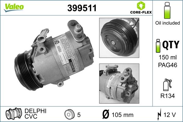 Valeo 399511 - Compressore, Climatizzatore autozon.pro