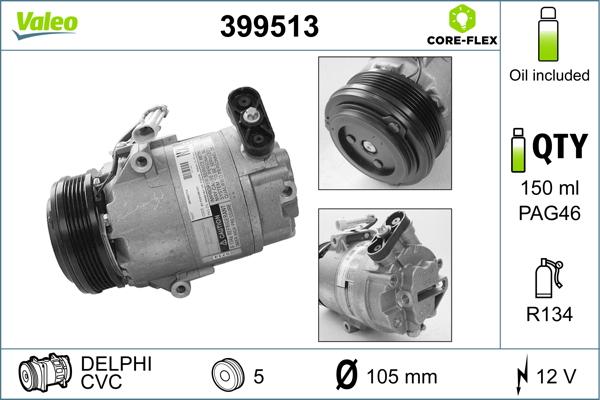 Valeo 399513 - Compressore, Climatizzatore autozon.pro