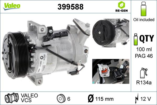 Valeo 399588 - Compressore, Climatizzatore autozon.pro