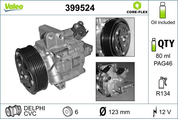 Valeo 399524 - Compressore, Climatizzatore autozon.pro