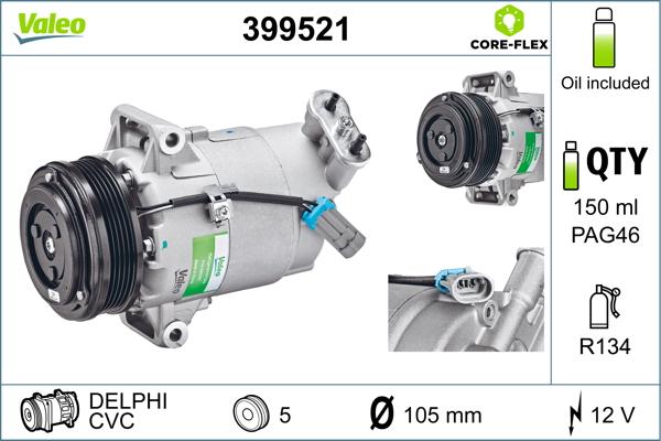 Valeo 399521 - Compressore, Climatizzatore autozon.pro