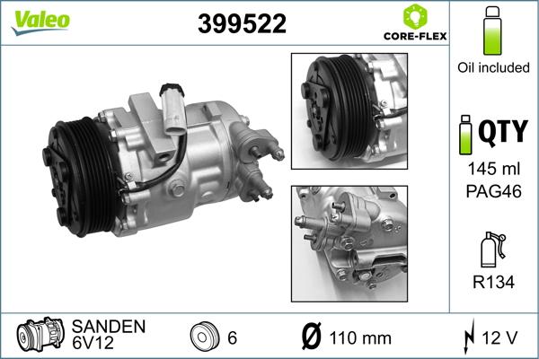 Valeo 399522 - Compressore, Climatizzatore autozon.pro