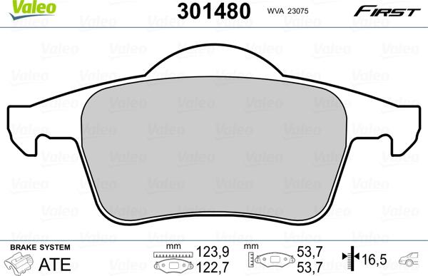 Valeo 301480 - Kit pastiglie freno, Freno a disco autozon.pro