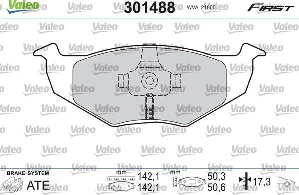 Valeo 301488 - Kit pastiglie freno, Freno a disco autozon.pro