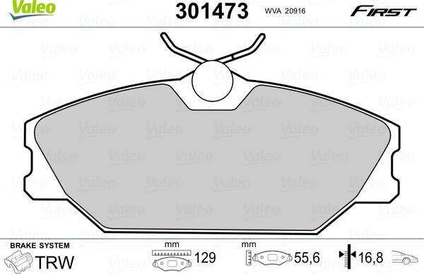 Valeo 301473 - Kit pastiglie freno, Freno a disco autozon.pro