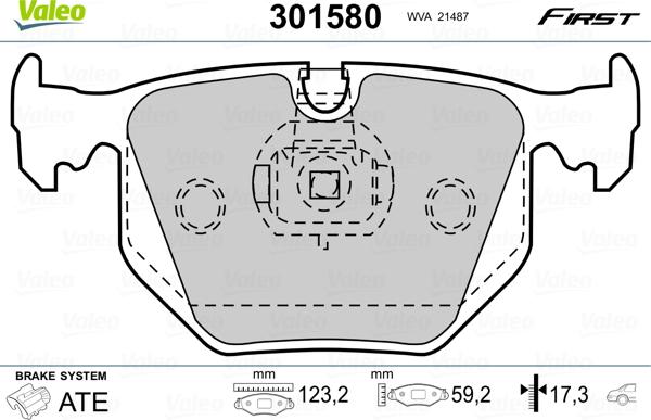 Valeo 301580 - Kit pastiglie freno, Freno a disco autozon.pro