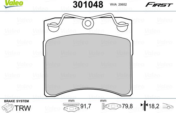 Valeo 301048 - Kit pastiglie freno, Freno a disco autozon.pro