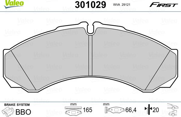 Valeo 301029 - Kit pastiglie freno, Freno a disco autozon.pro