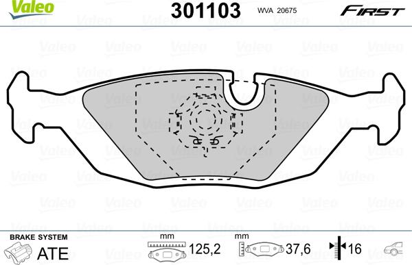 Valeo 301103 - Kit pastiglie freno, Freno a disco autozon.pro