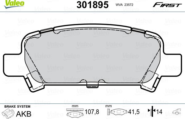 Valeo 301895 - Kit pastiglie freno, Freno a disco autozon.pro