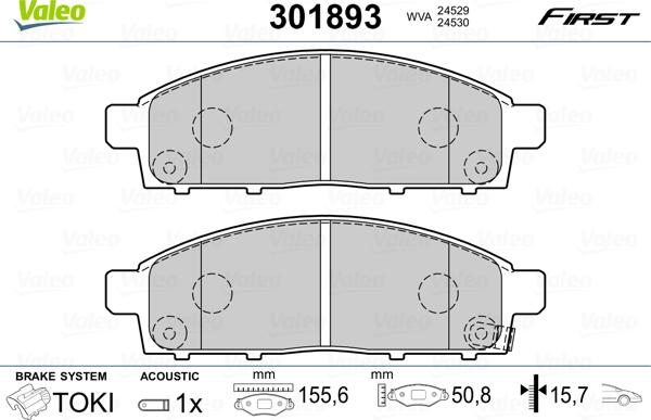 Valeo 301893 - Kit pastiglie freno, Freno a disco autozon.pro