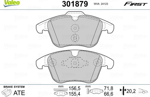 Valeo 301879 - Kit pastiglie freno, Freno a disco autozon.pro