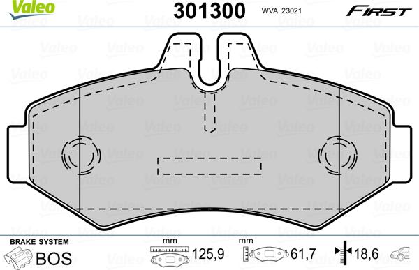 Valeo 301300 - Kit pastiglie freno, Freno a disco autozon.pro