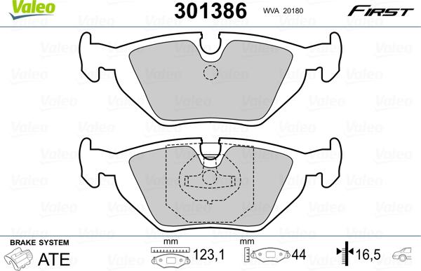 Valeo 301386 - Kit pastiglie freno, Freno a disco autozon.pro