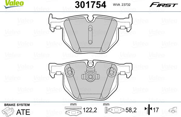 Valeo 301754 - Kit pastiglie freno, Freno a disco autozon.pro