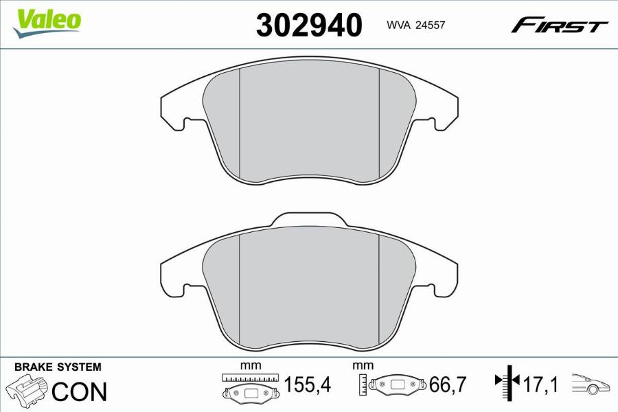 Valeo 302940 - Kit pastiglie freno, Freno a disco autozon.pro