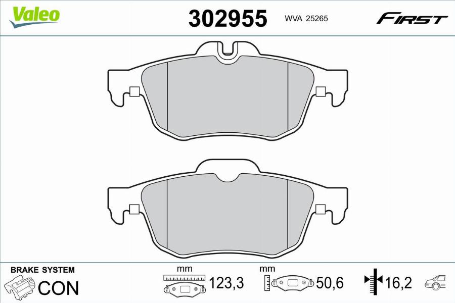 Valeo 302955 - Kit pastiglie freno, Freno a disco autozon.pro