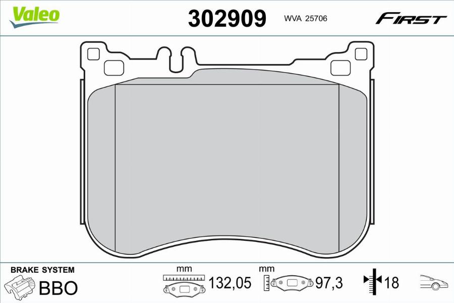 Valeo 302909 - Kit pastiglie freno, Freno a disco autozon.pro