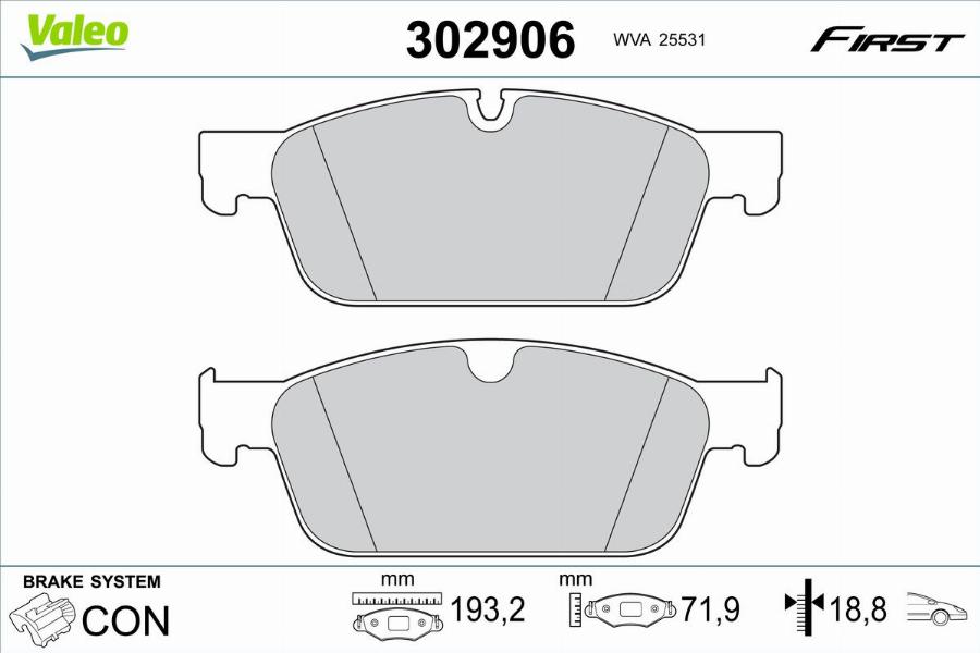 Valeo 302906 - Kit pastiglie freno, Freno a disco autozon.pro