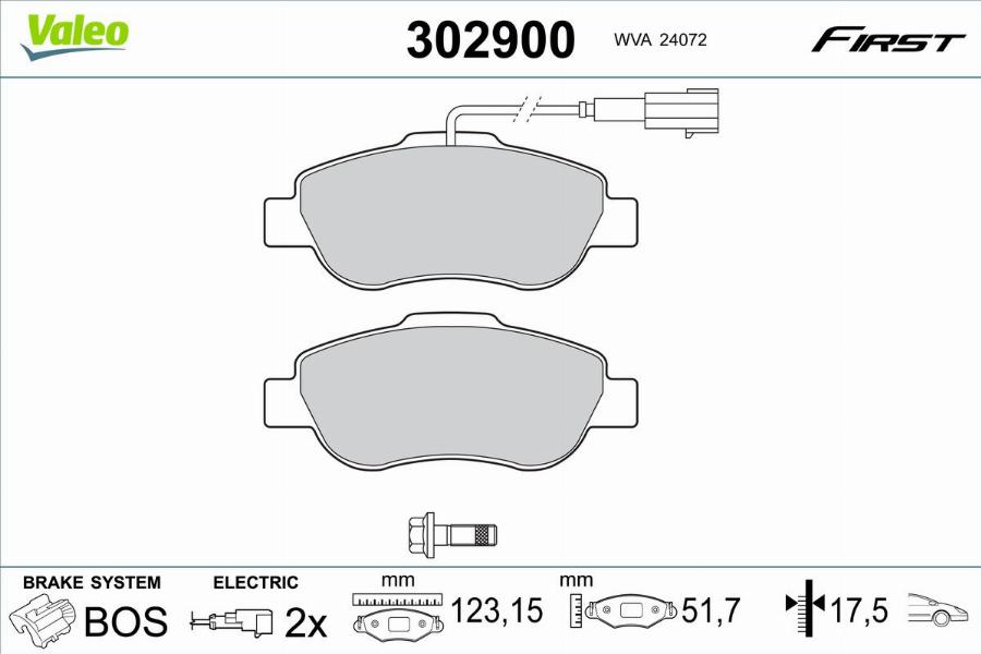 Valeo 302900 - Kit pastiglie freno, Freno a disco autozon.pro