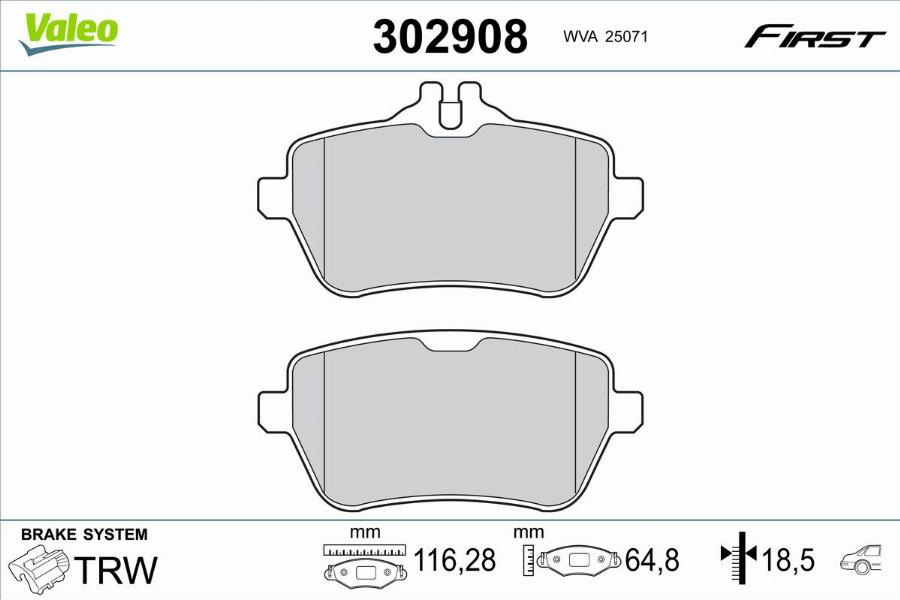 Valeo 302908 - Kit pastiglie freno, Freno a disco autozon.pro