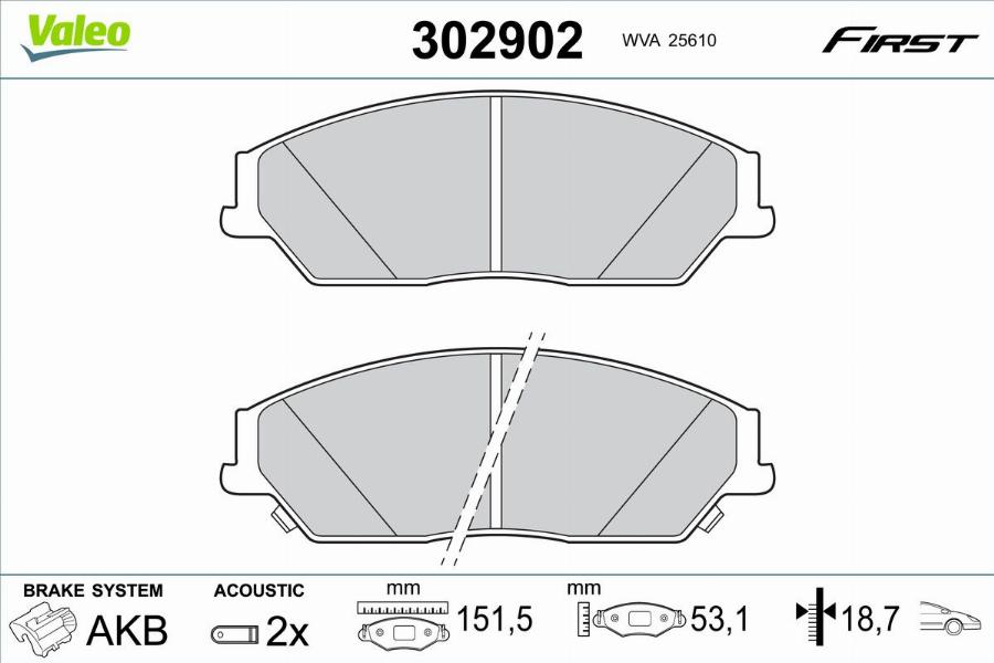 Valeo 302902 - Kit pastiglie freno, Freno a disco autozon.pro