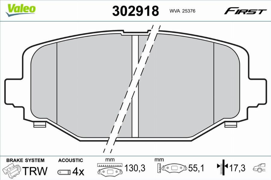 Valeo 302918 - Kit pastiglie freno, Freno a disco autozon.pro