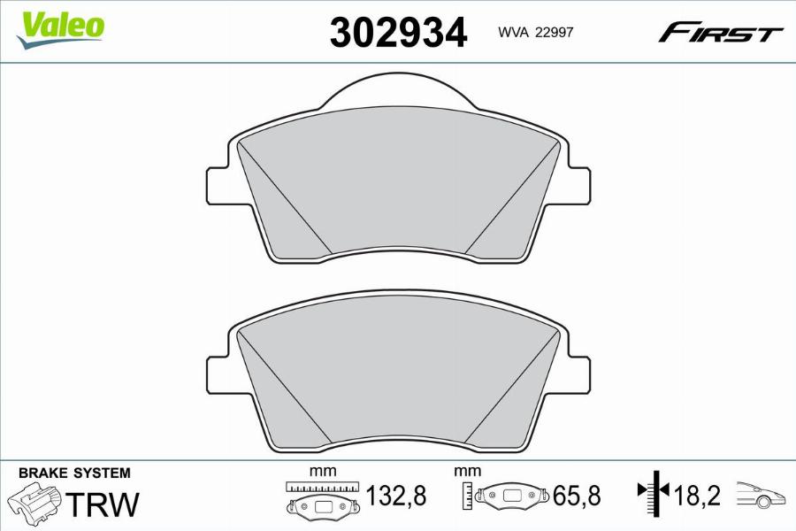 Valeo 302934 - Kit pastiglie freno, Freno a disco autozon.pro