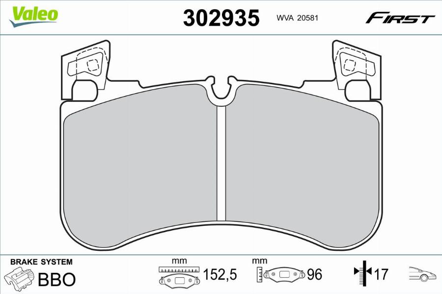 Valeo 302935 - Kit pastiglie freno, Freno a disco autozon.pro