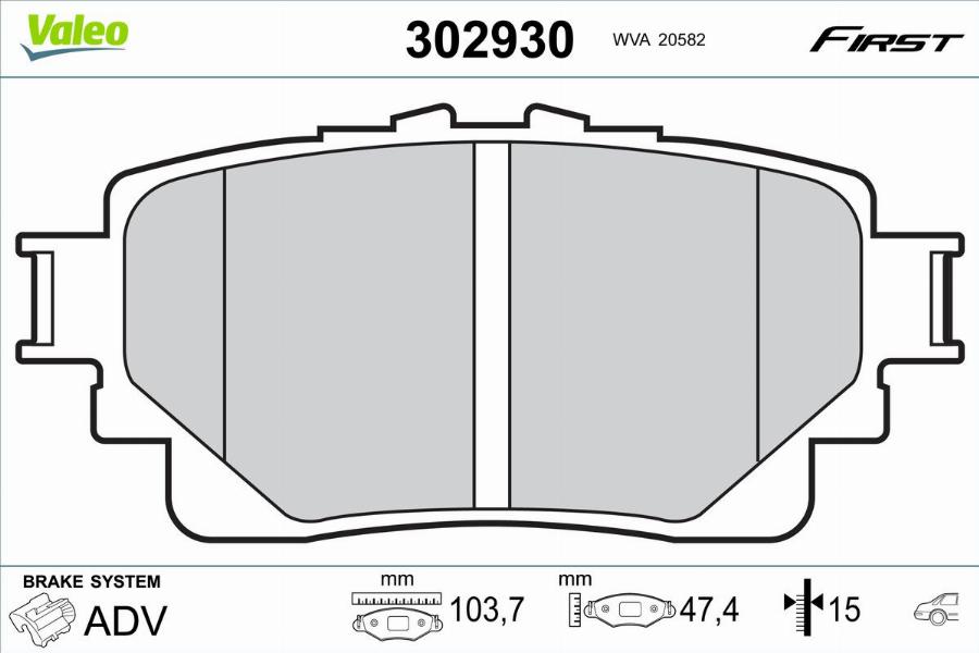 Valeo 302930 - Kit pastiglie freno, Freno a disco autozon.pro