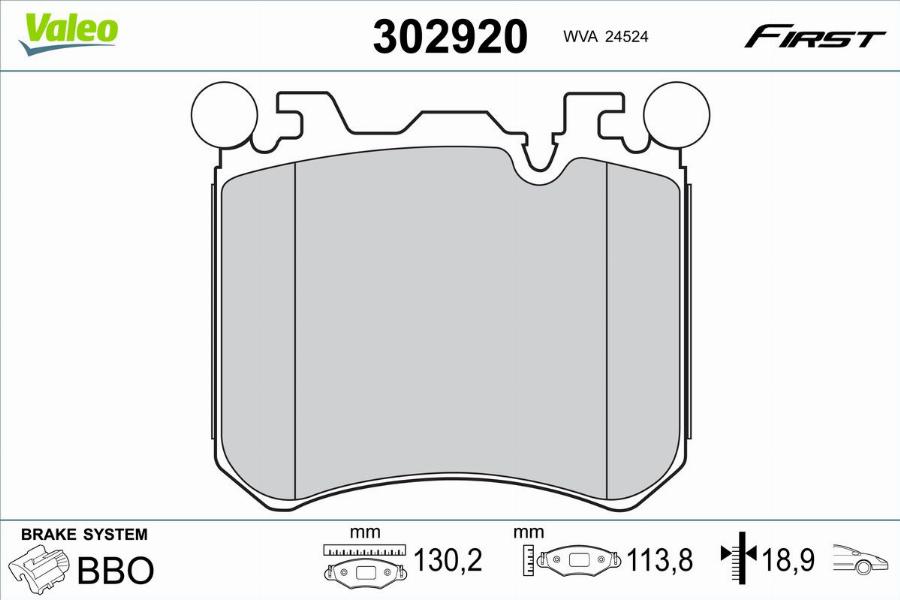 Valeo 302920 - Kit pastiglie freno, Freno a disco autozon.pro