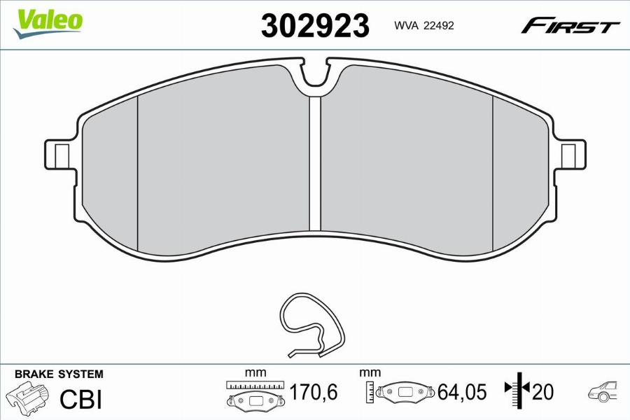 Valeo 302923 - Kit pastiglie freno, Freno a disco autozon.pro