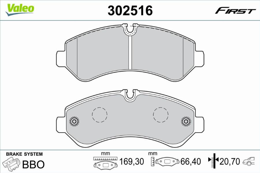 Valeo 302516 - Kit pastiglie freno, Freno a disco autozon.pro