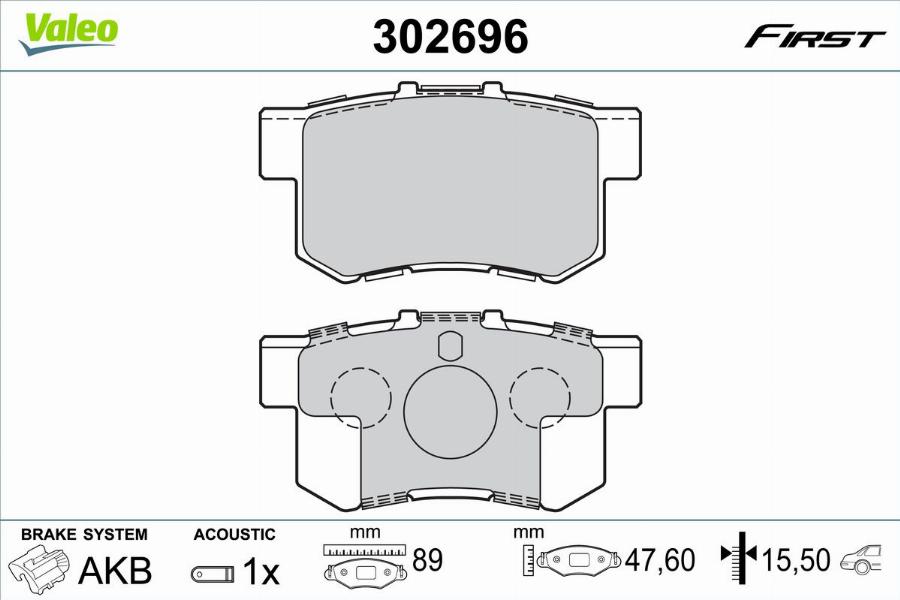 Valeo 302696 - Kit pastiglie freno, Freno a disco autozon.pro