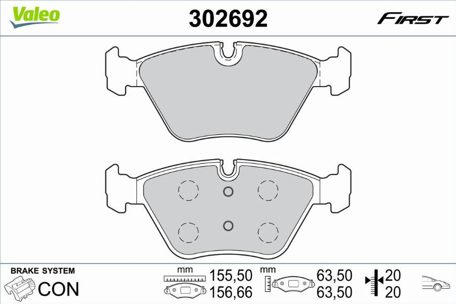 Valeo 302692 - Kit pastiglie freno, Freno a disco autozon.pro