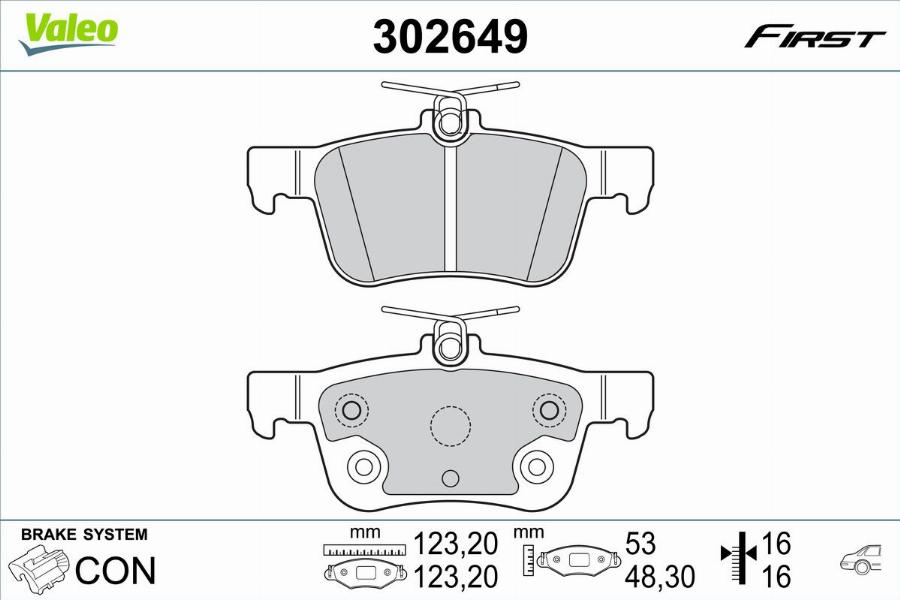 Valeo 302649 - Kit pastiglie freno, Freno a disco autozon.pro