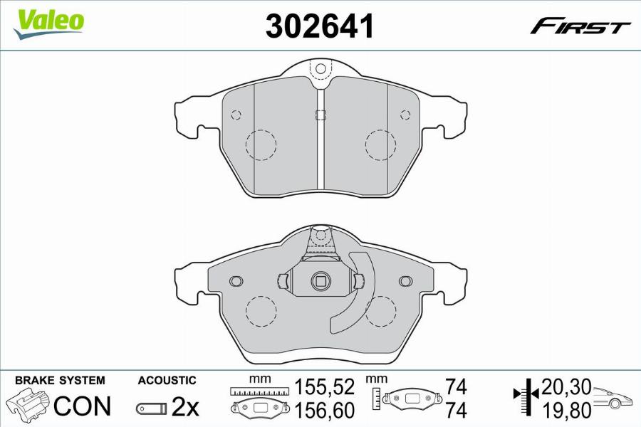 Valeo 302641 - Kit pastiglie freno, Freno a disco autozon.pro