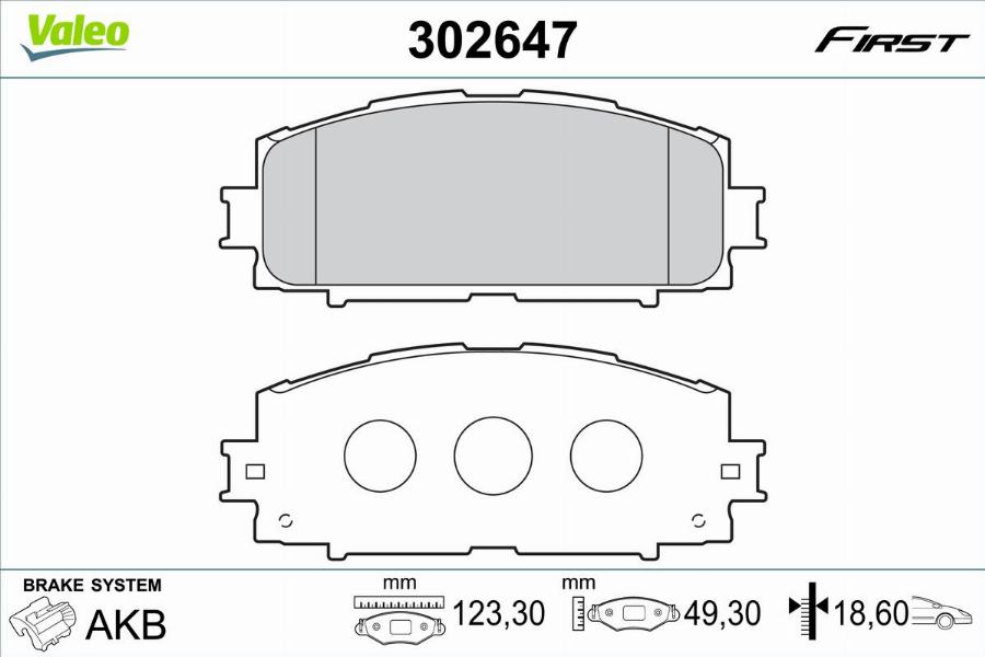 Valeo 302647 - Kit pastiglie freno, Freno a disco autozon.pro