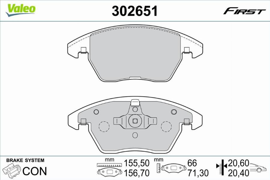 Valeo 302651 - Kit pastiglie freno, Freno a disco autozon.pro